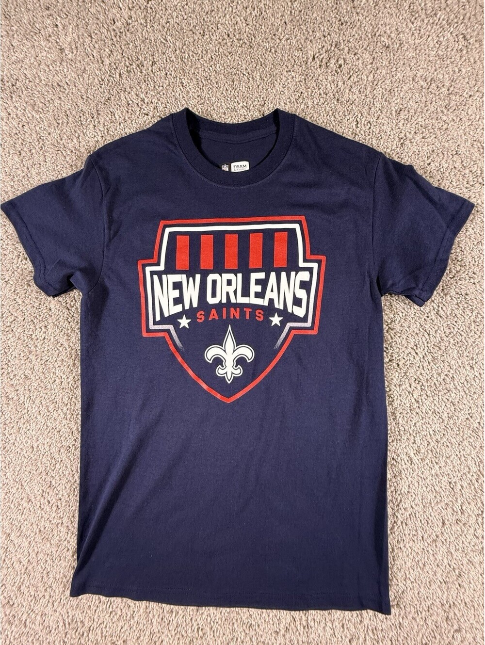 NFL Team Apparel New Orleans Saints T Shirt Size Small Blue
